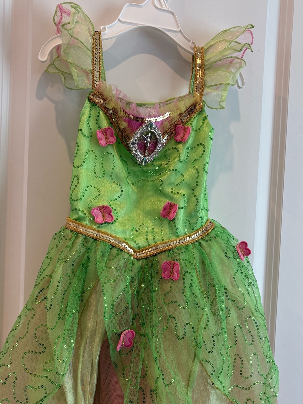 Disney Green Fairy Costume with Pink Butterfly Accents